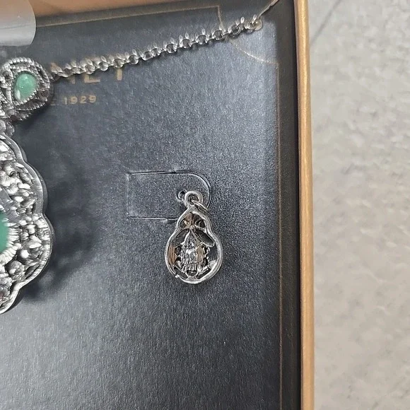 MONET Designer Necklace And Earring Jewelry Set Turquoise Color Silver Tone - Picture 5 of 14